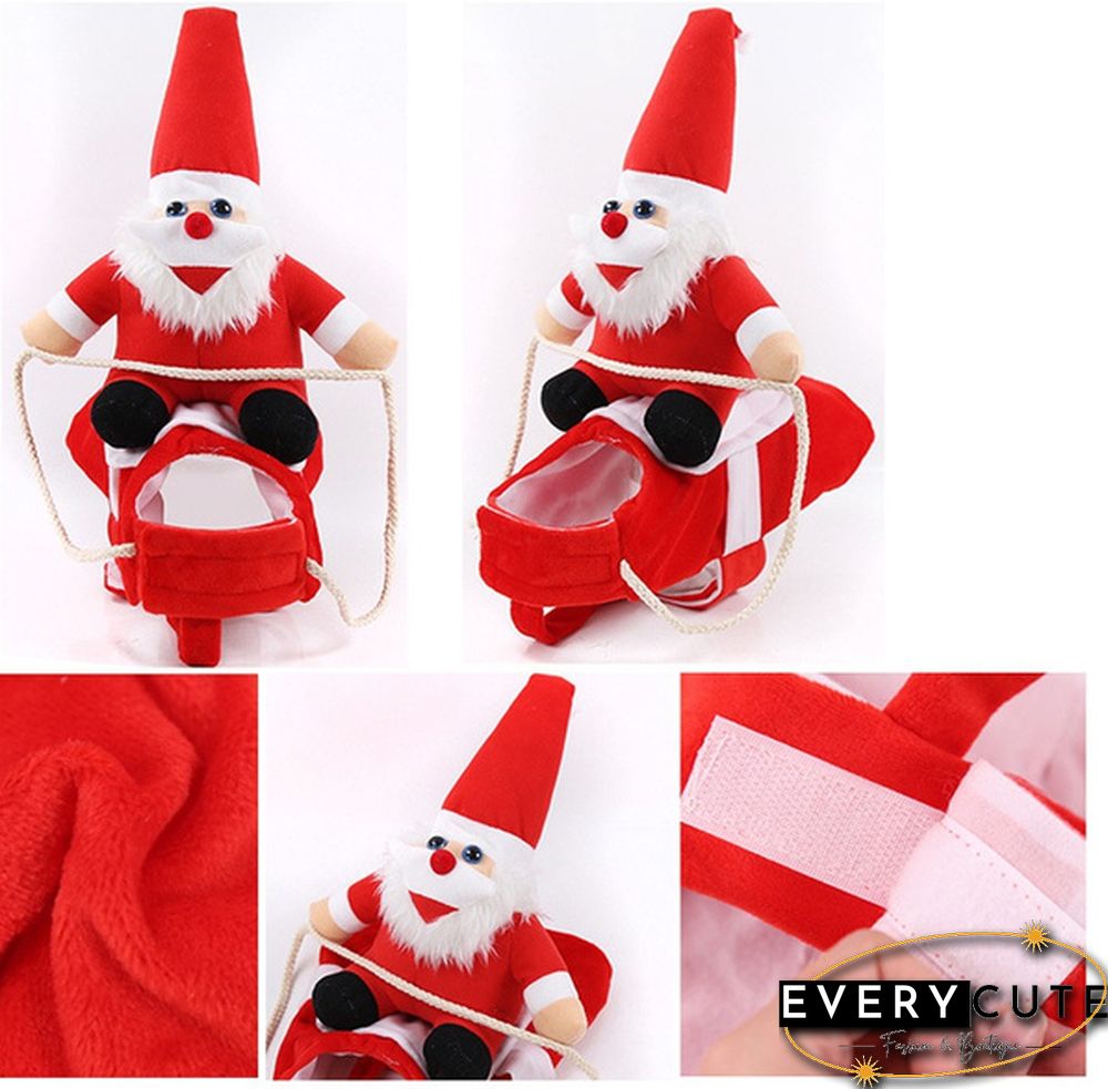 Running Santa Christmas Pet Costumes Santa Dog Costume Dog Apparel Party Dressing up Clothing for Small Large Dogs Cats Clothes Pet Outfit