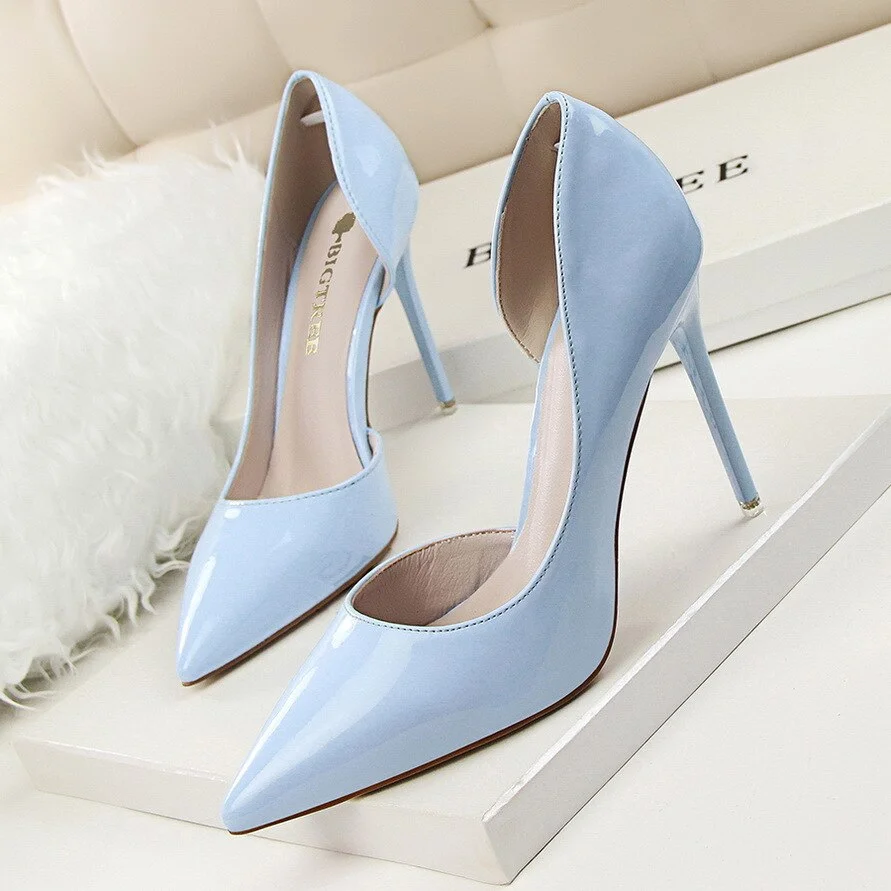 Women Pumps Concise High Heels Fashion Solid Women Shoes Bridal Wedding Shoes Ladies Pumps Shoes Red Yellow