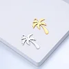 5Pcs/Lot Sweet Coconut Tree Palm Charms 12x18mm Stainless Steel Plant Pendants for Earrings Necklace Jewelry Making Accessories