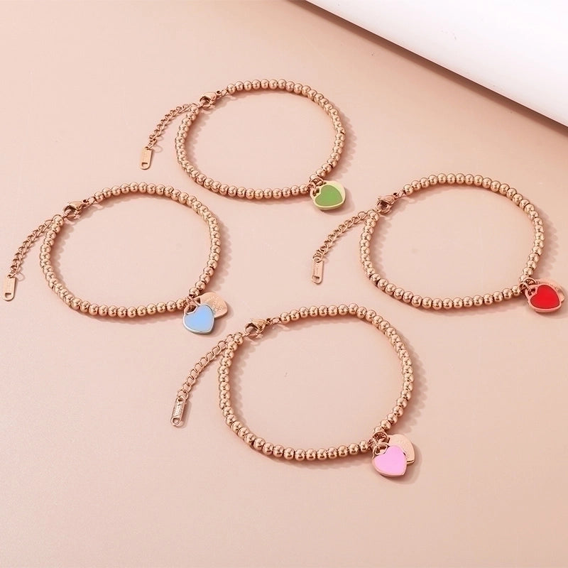 Sweet Heart Shape Titanium Steel Bracelets
