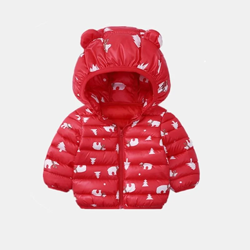 Baby Girls Hooded Down Jackets For Kids Coats Autumn Boys Cartoon Keeping Warm Outerwear Toddler Infant Casual Zipper Clothing