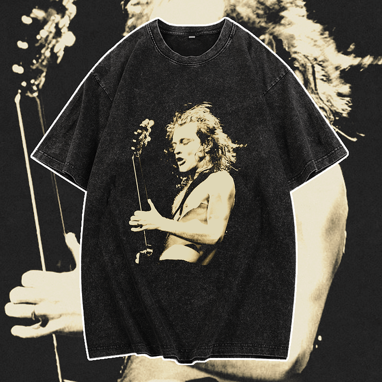 Davidhawaii100% Cotton Casual Vintage Rocker T-Shirt - 100% Cotton