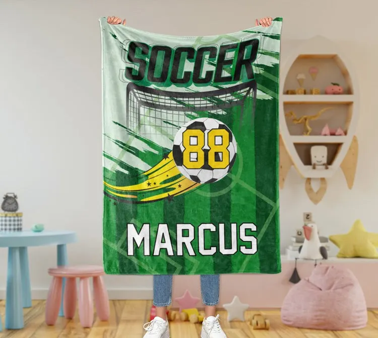 Personalized Soccer Blanket for Comfort & Unique| BKKid158
