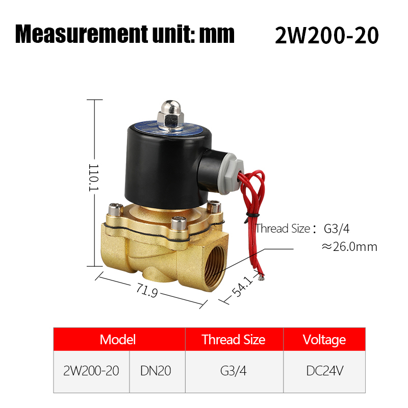 LAIZE 2W Water Solenoid Valve 1/4'' 3/8'' 1/2'' 3/4'' 1''Brass Electric Solenoid Control Valve Normal Closed