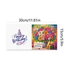 12pcs Diamond Painting Birthday Greeting Card Set with Envelope Daily Wishing Cards for Birthdays Thanksgiving & Special Occasion