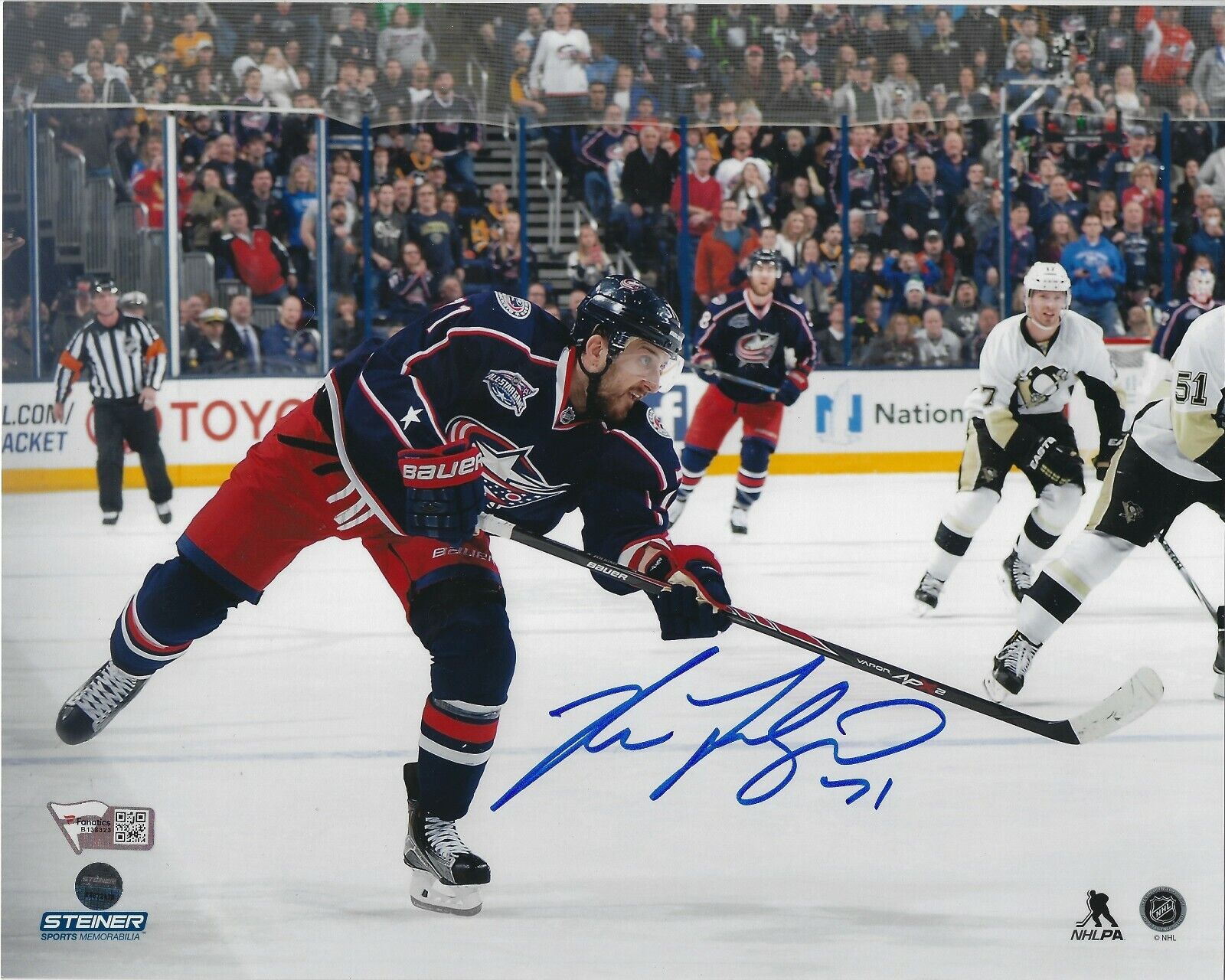 Signed 8x10 NICK FOLIGNO Columbus Blue Jackets Autographed Photo Poster painting - Fanatics COA