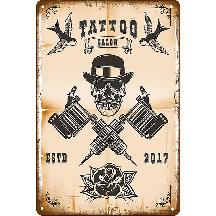 Boutique de tatouage classique - Enseigne Vintage Métallique/Enseignes en bois - 20*30cm/30*40cm