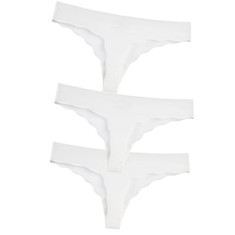 Hot 3Pcs Sexy G String & Thongs Women's Set Panties Solid Female Underwear Mid-Rise Silky Ladies Briefs Comfort Seamless Panties