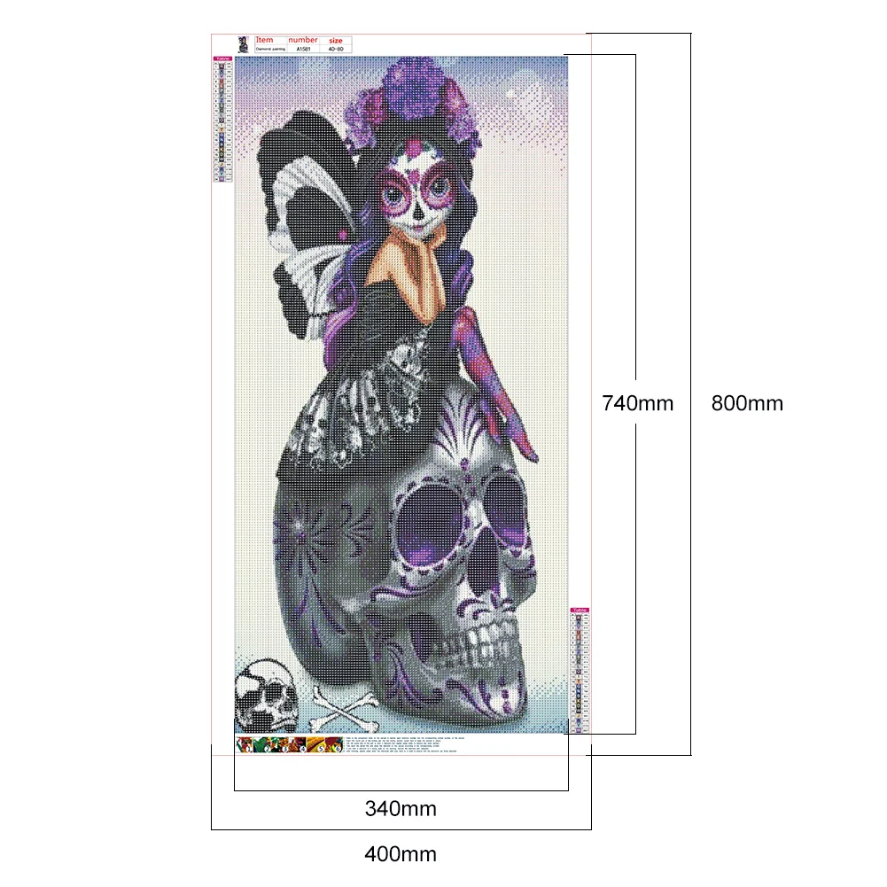 Diamond Painting - Full Round Drill - Skull(40*80cm)