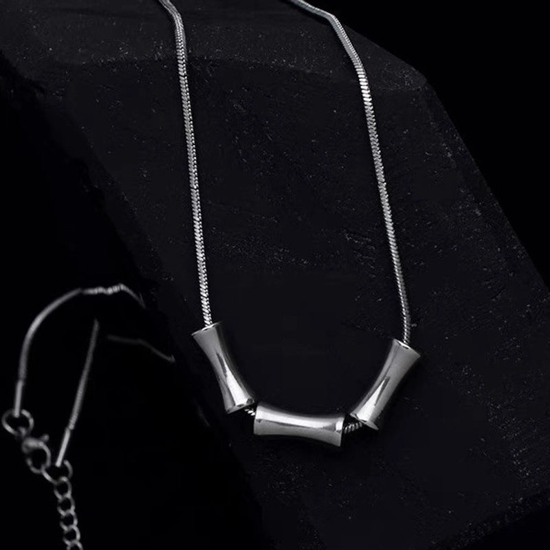 Minimalist Geometric Titanium Steel Unisex Pendant Necklace Men Chain Necklaces