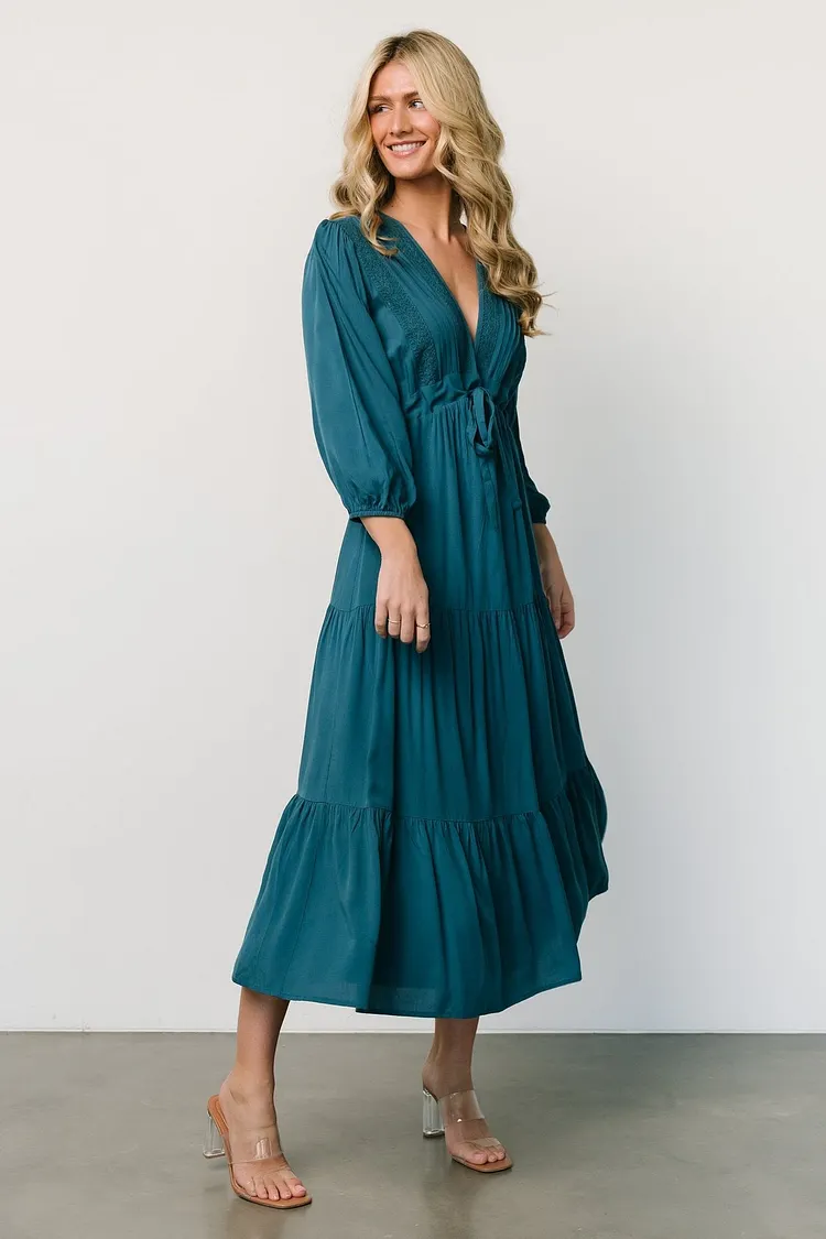 Floral Maxi Dress - Persian Blue
