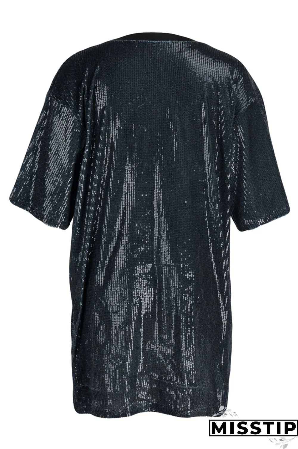 Rose Red Fashion Casual Patchwork Sequins O Neck A Line Dresses