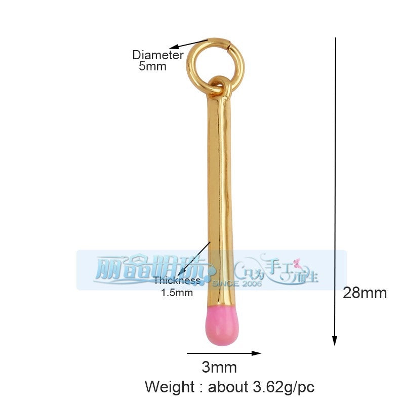 1 Piece 27*7.5mm 6*24mm Copper Lightning Pendant Jewelry Accessories