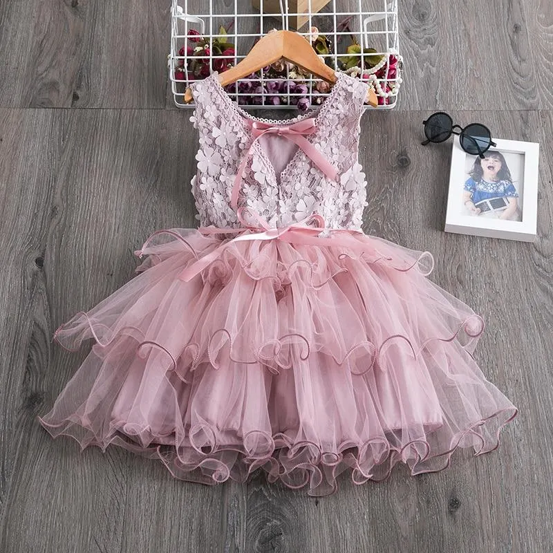 Summer Girl Clothes Kids Dresses For Girls Lace Flower Dress Baby Girl Party Wedding Dress Children Girl Princess Dress 3 8Y