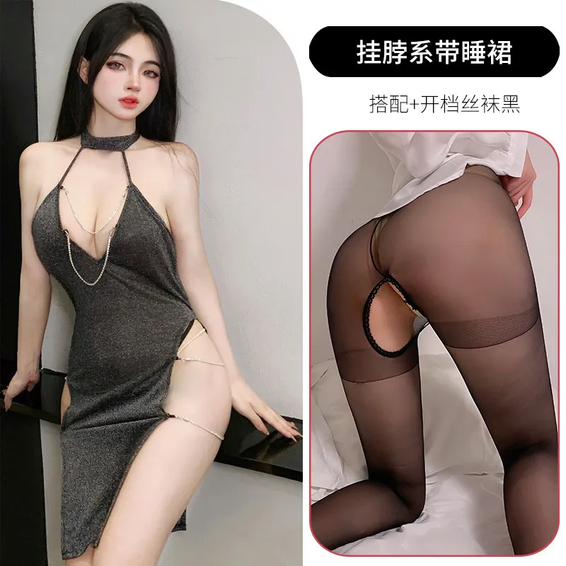 Churchf Night Vows Tiffic Lingerie Sexy Passion Student Suit Uniform Seduction Free From Pure Desire Silver Flaky Cheongsam Summer