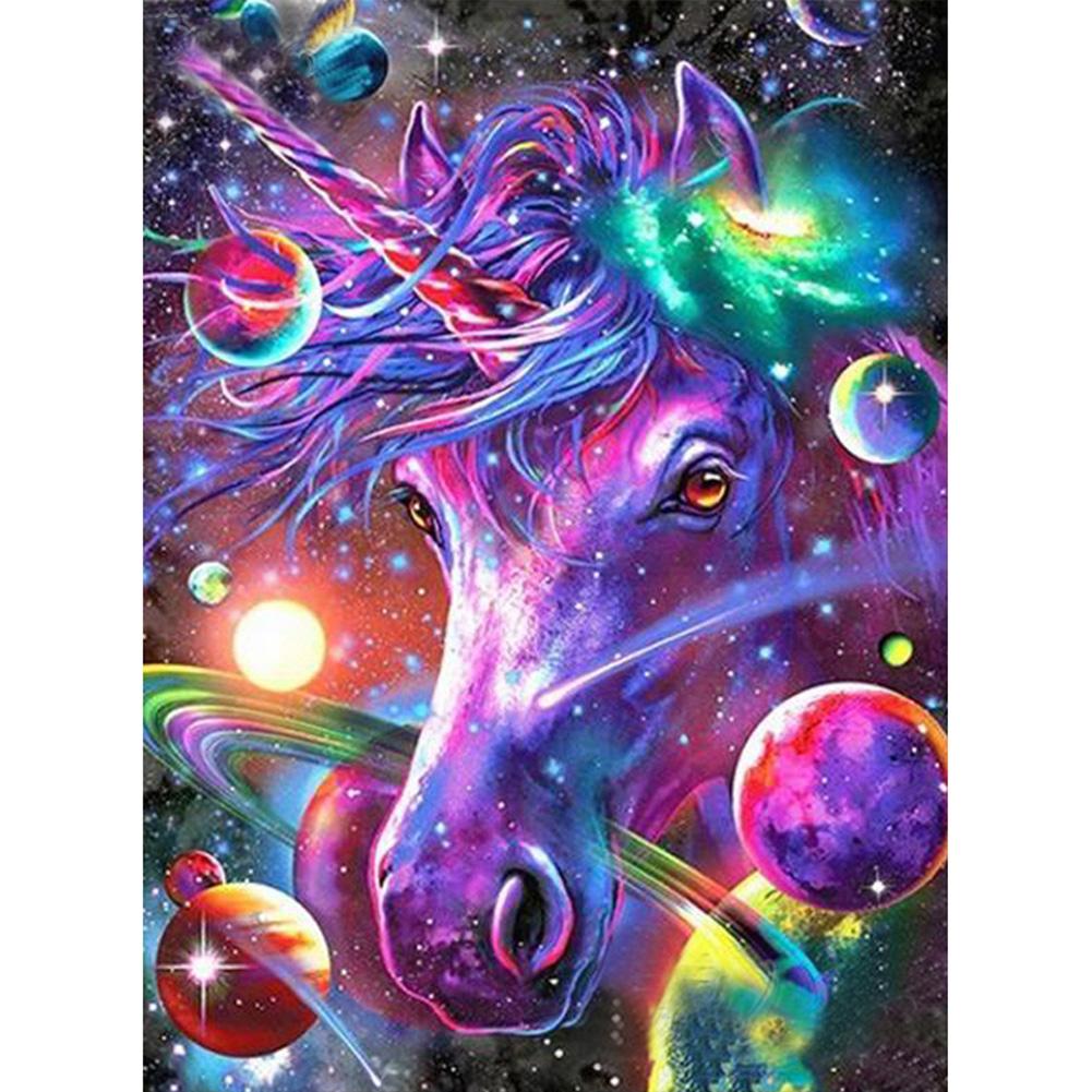 

40*30CM - Colorful Horse - Round Drill Diamond Painting, 501 Original