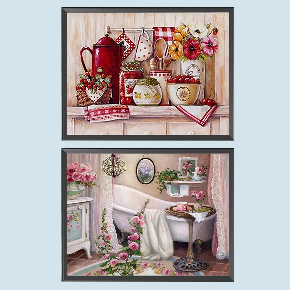 2pcs Diamond Painting - Full Round Drill - Home(Canvas|40*30cm)