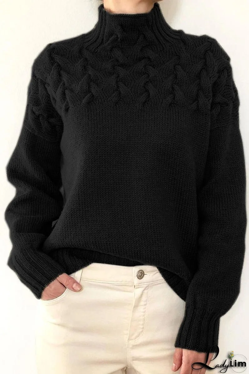Casual Solid Weave Turtleneck Sweaters(11 Colors)