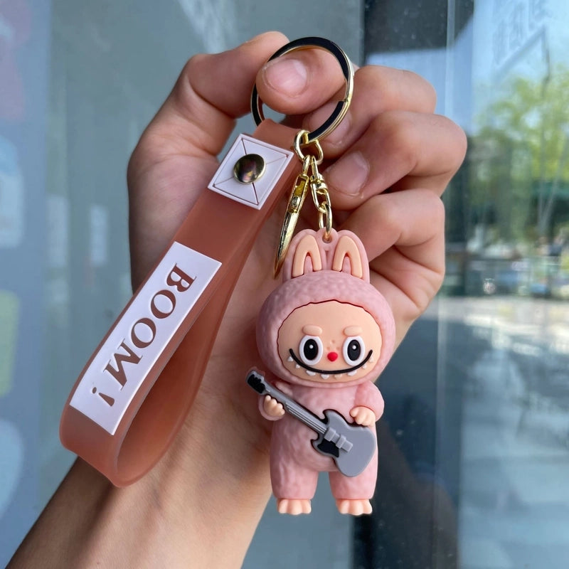 2 Pieces Cute Cartoon Character Pvc Unisex Keychain