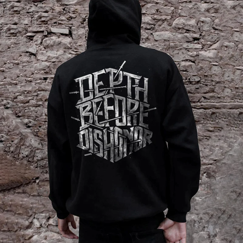 Depth Before Dishonor Print Classic Men’s Hoodie -  UPRANDY