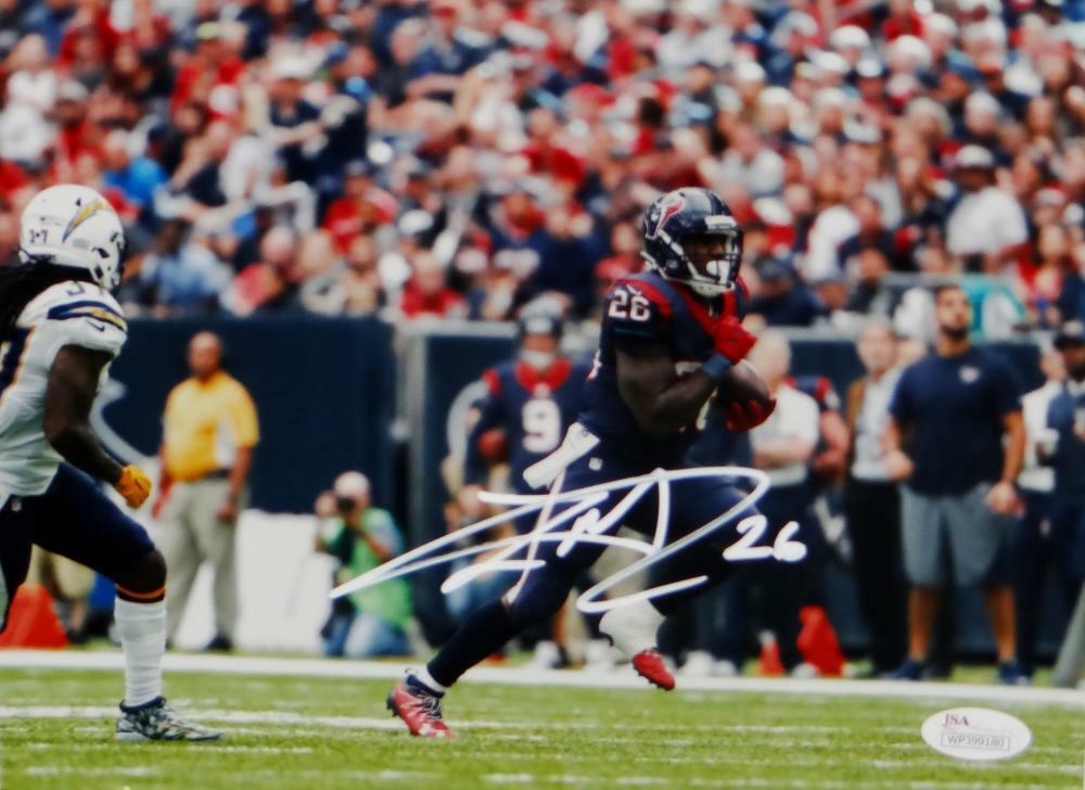 Lamar Miller Autographed Texans 8x10 Against Chargers Photo Poster painting- JSA W Auth *White