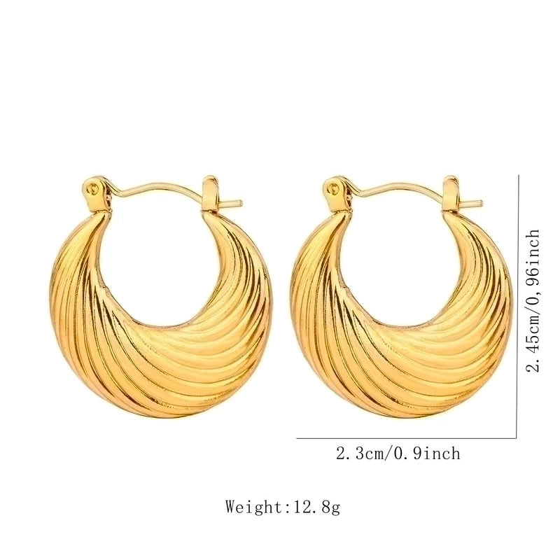 1 Pair Vintage Style U Shape Geometric Heart Shape Plating 304 Stainless Steel None 18K Gold Plated Hoop Earrings