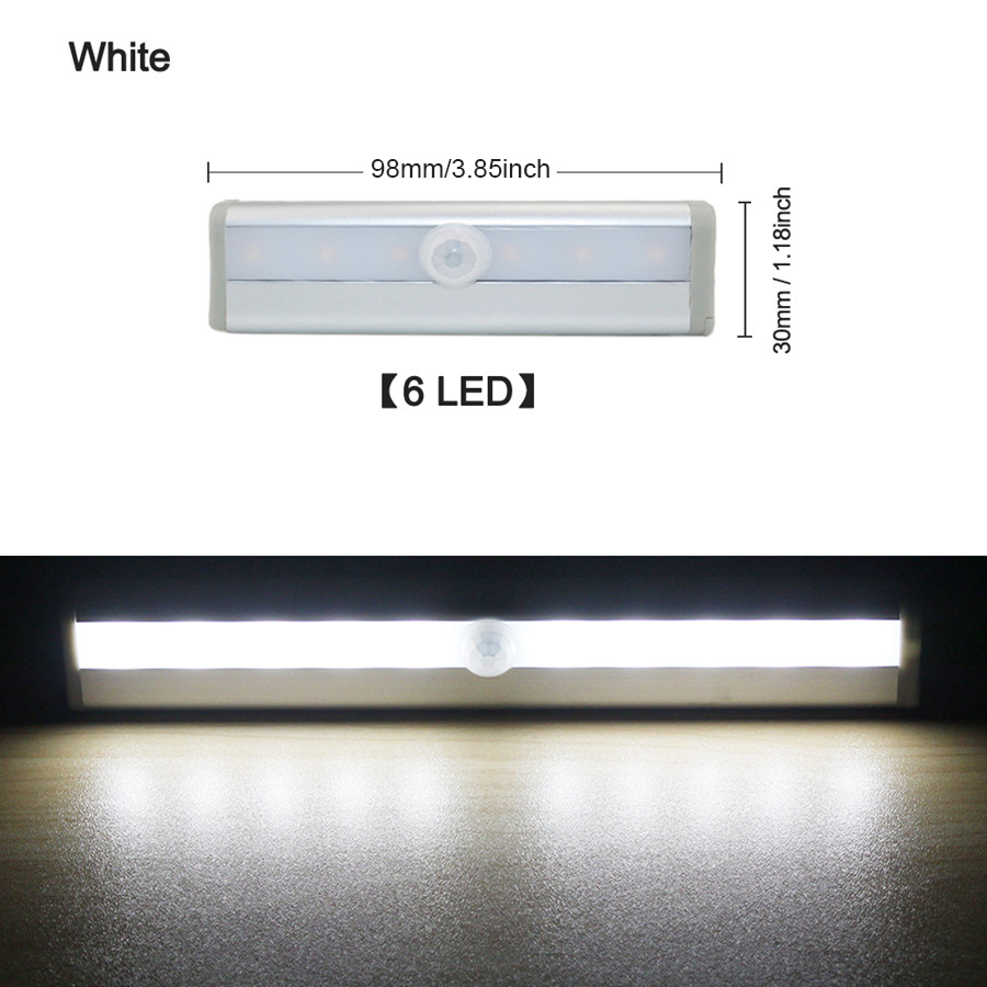 Motion sensor LED light under cabinet, magnetic strip wall light