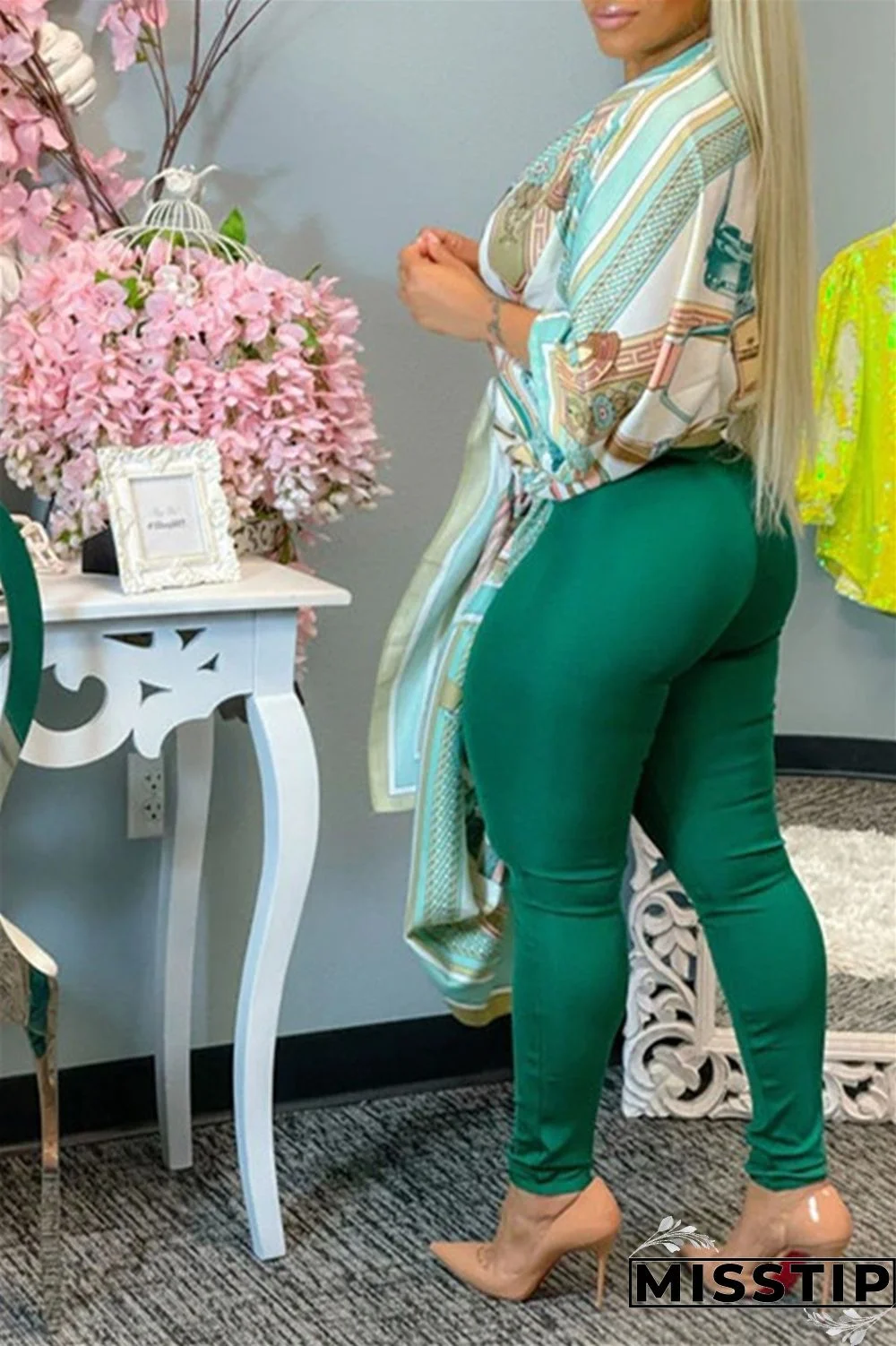 Blue Fashion Casual Print Cardigan Outerwear