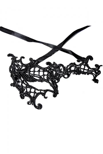 Sexy Lace Half Face One Eye Mask For Halloween Dancing Party Black-elleschic