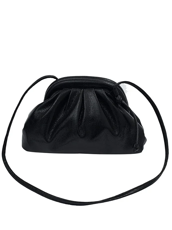 Solid Color Shiny Pleated Handbags Crossbody Bags Bags