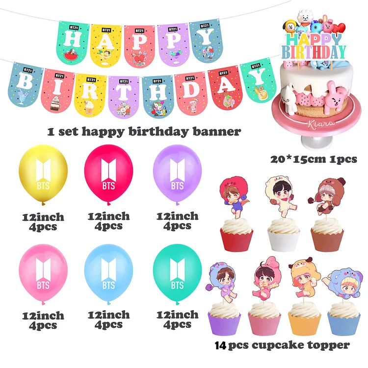 BTS BT21 Party Balloons Decorations