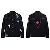 Chrome Hearts Multi Cross Studded Denim Jacket - Black Gothic Streetwear Coat H49
