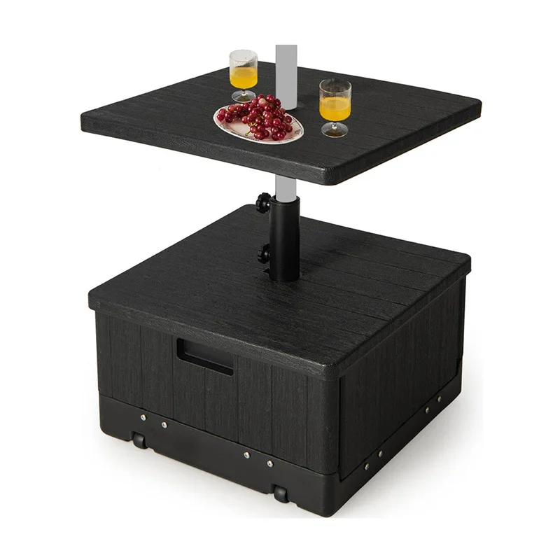 Outdoor Bar Table Side Table with Umbrella Stand