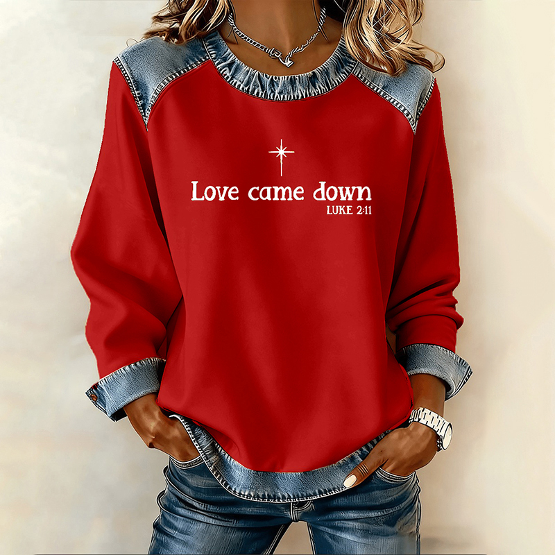 Women's Christmas Faith  Crew Neck Casual Sweatshirt wearshes