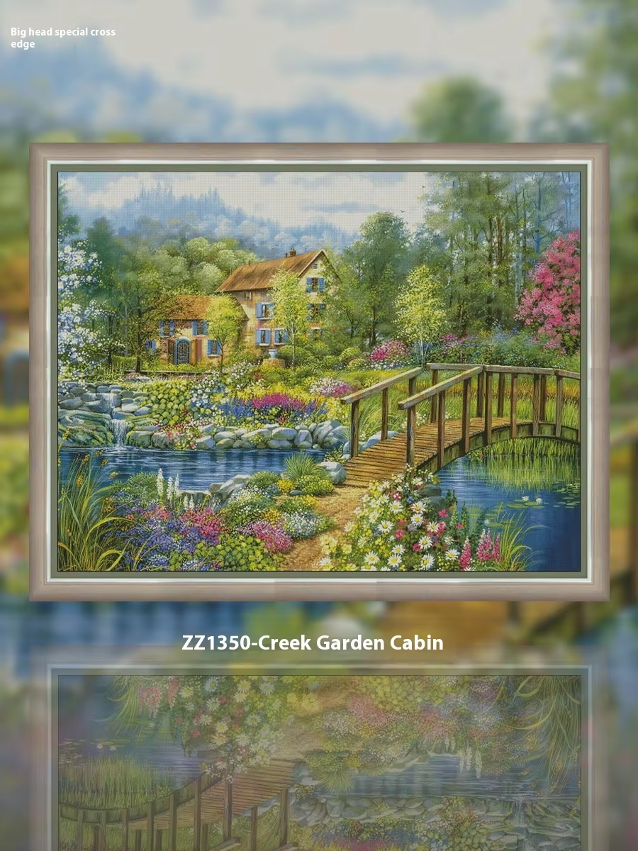 1set DIY Printed Cross Stitch Kit 【ZZ1350-Xibian Garden Wooden House】printed (stamped) cross-stitch Painting Fairy Cross Stitch