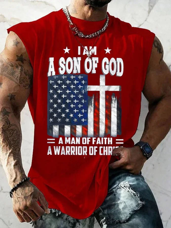 Men's I Am A Son Of God Print Tank Top