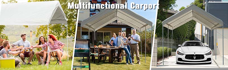 Eletriclife 10 x 20 Feet Steel Frame Portable Car Canopy Shelter