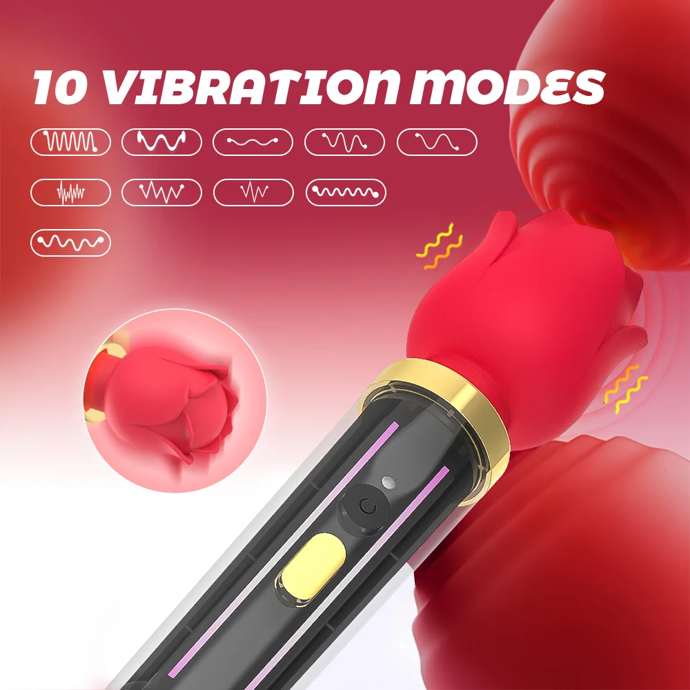 Virose – Elegant Rose Wand Vibrator With 10 Vibration Modes, Usb Rechargeable & Gift-ready Design