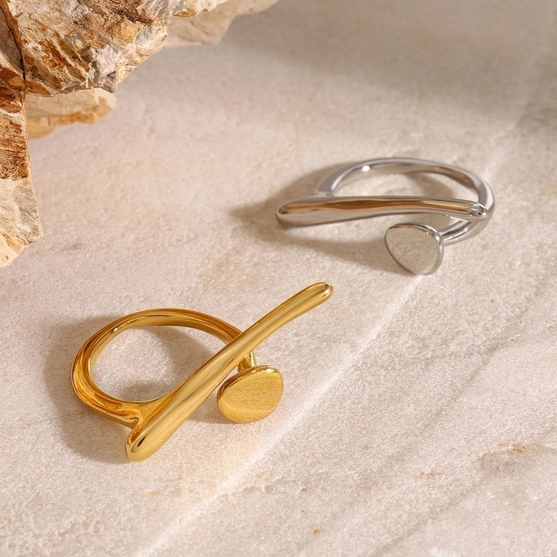 Minimalist Classic Style Geometric 304 Stainless Steel Open Rings