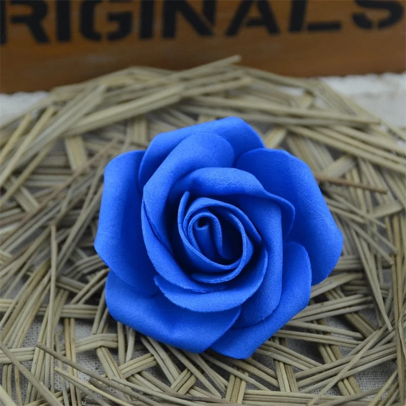 50pcs 6cm Artificial PE Foam Rose Flower Heads For Wedding Home Party Decoration DIY Garland Craft supplies Fake Flowers Ball