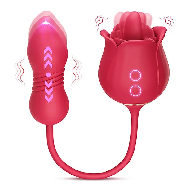 3 in 1 Silicone Rose Toy for Woman G-spot Vibrator