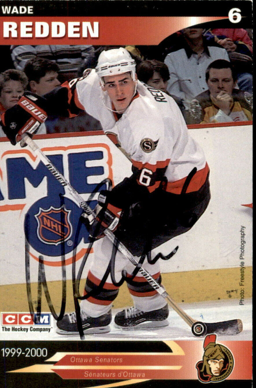 Wade Redden SIGNED autographed 1999-2000 TEAM ISSUE 4.5x3 card OTTAWA SENATORS