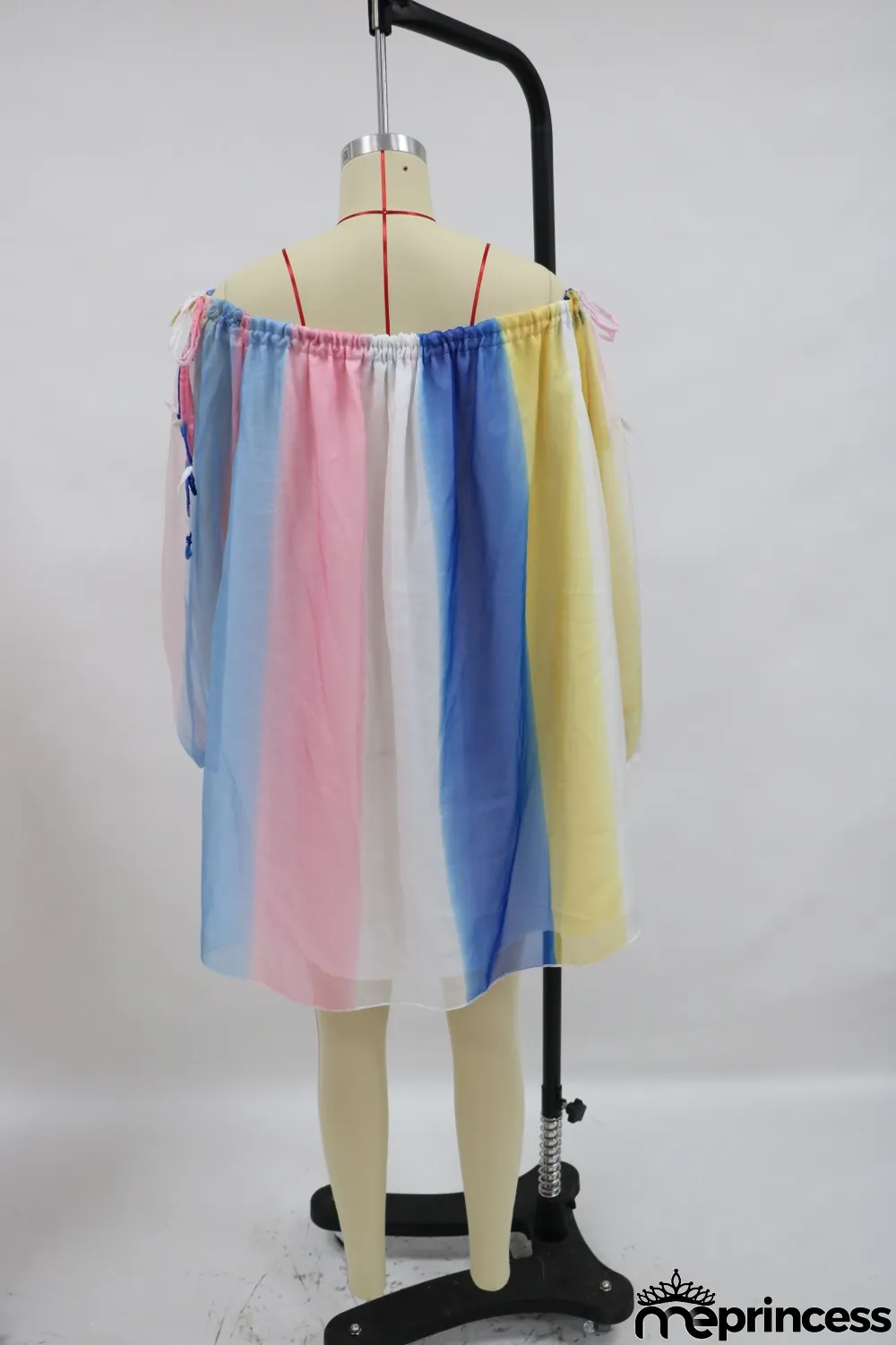 Summer Off the Shoulder Colorful Tutu Dress with Pop Sleeves