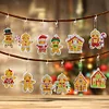 12pcs Christmas Gingerbread Man Diamond Painting Double Sided Keychains