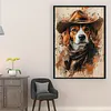 Cowboy Dog 11CT 3 Strands DIY Counted Cross Stitch Kit Large Size 40x60cm Cross Stitch Patterns Arts Craft Kits for Beginners Adults Home Decor