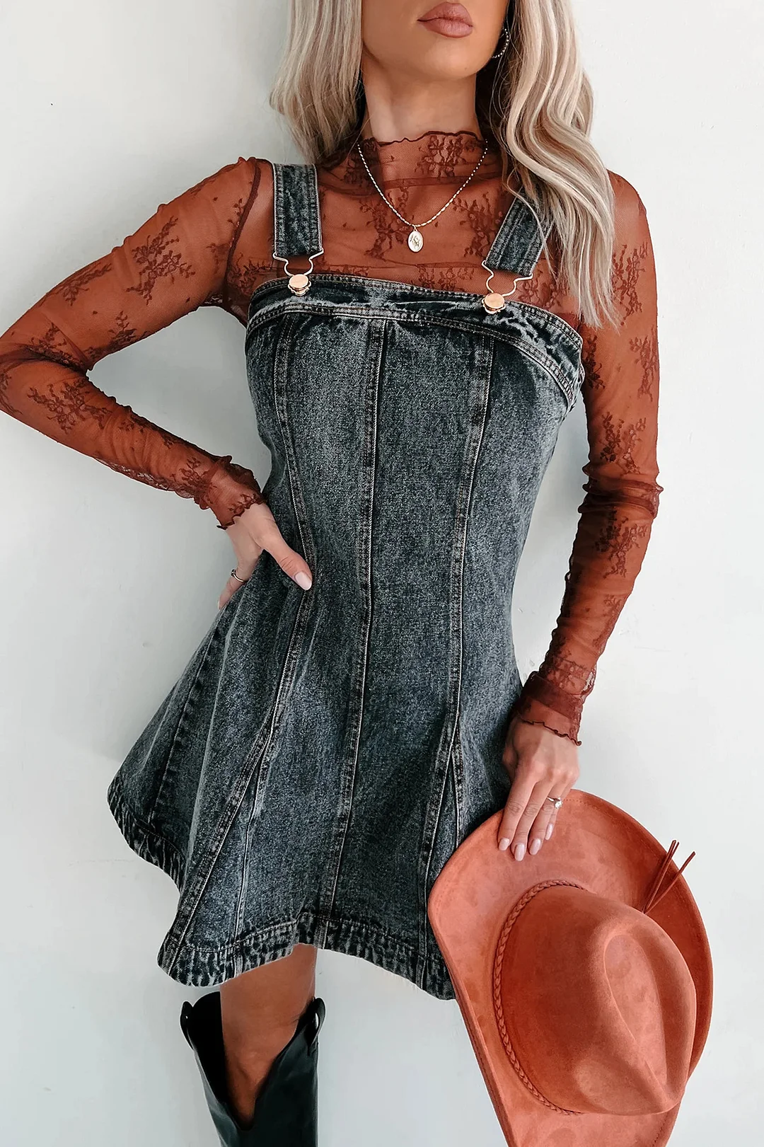 Women's Street Hipsters Look Denim Suspender Vest Dress Spice Girls Mini Denim Dress