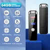 Digital Voice Recorder Type-C Rechargeable Small Tape Recorder Device with 7-Level Adjustable Voices Control for Lectures Meetings Interviews
