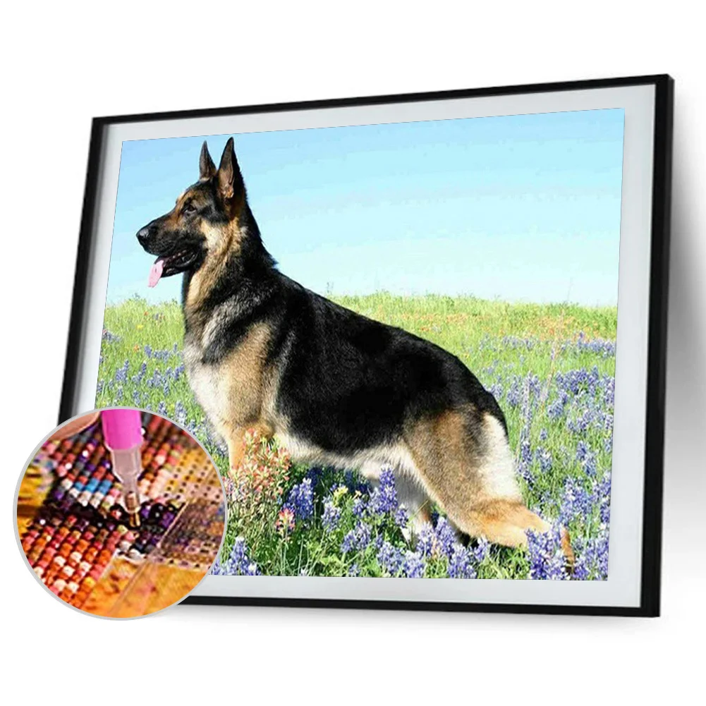Diamond Painting - Full Round Drill - German Shepherd(40*30cm)
