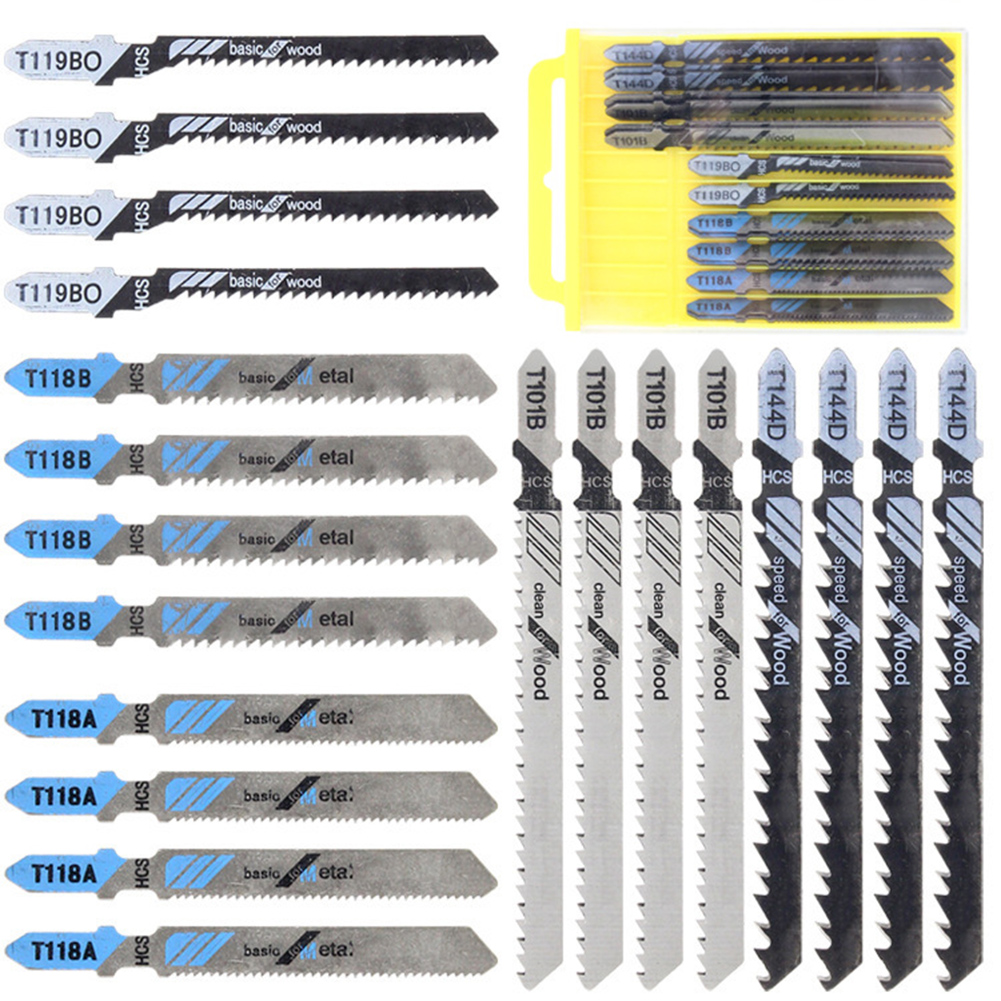 

20pcs Curve Jigsaw Blades Assorted Saw Set Blades for Wood Plastic Cutting, 501 Original