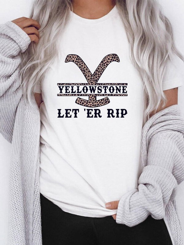 🔥Buy 2 Get 5% Off🔥Women's crewneck casual print short sleeve t-shirt